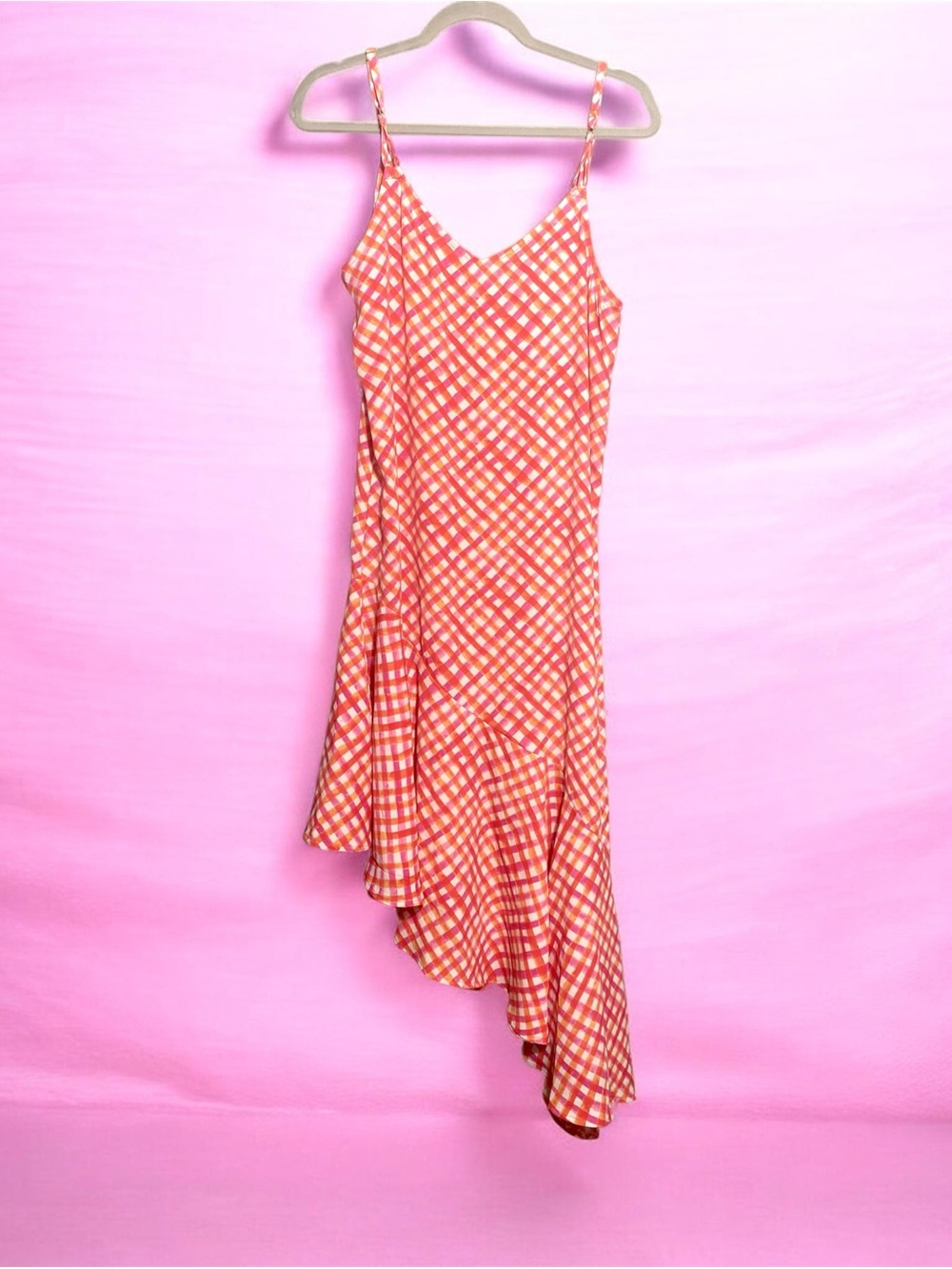 NWT Tommy Bahama Harbour Island Ruffle Asymmetrical Paradise Coral Slip Dress XS